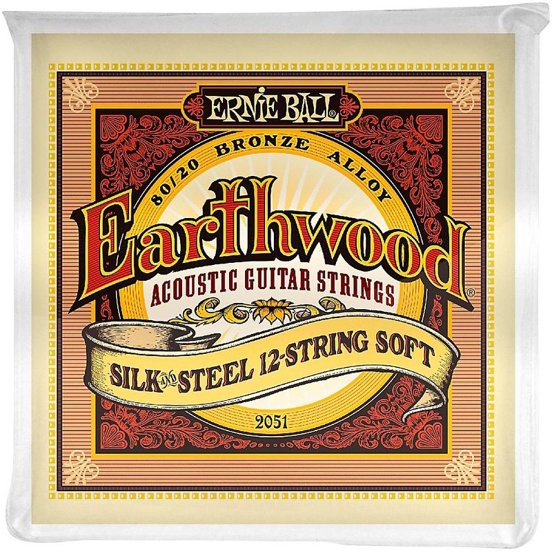 Ernie Ball 2051 Earthwood 80/20 Bronze Silk and Steel 12-String Soft Acoustic Guitar Strings, 1 of 4