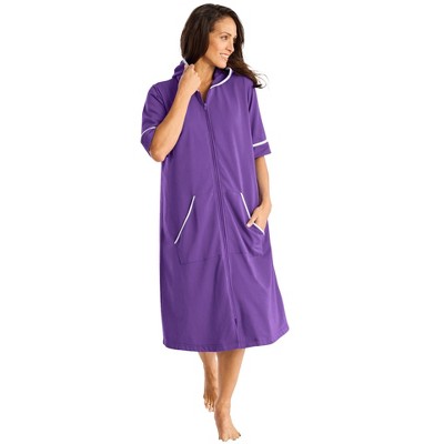 Dreams & Co. Plus Size Short French Terry Robe