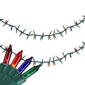 Northlight Mini Christmas Light Garland Set - Multi-Color - 18' Green Wire - 300ct - 1 of 3
