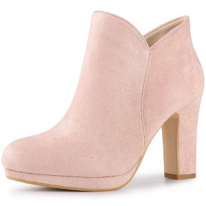 Perphy Women's Platform Round Toe Chunky High Heels Ankle Boots - 1 of 4