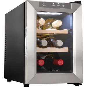 Ivation 6 Bottle Horizontal Thermoelectric Wine Cooler, Super Quiet Freestanding Wine Fridge - 1 of 4