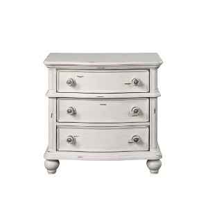 30" Jaqueline Nightstand Antique White Finish - Acme Furniture: Elegant Storage Solution with Felt-Lined Drawer - 1 of 4