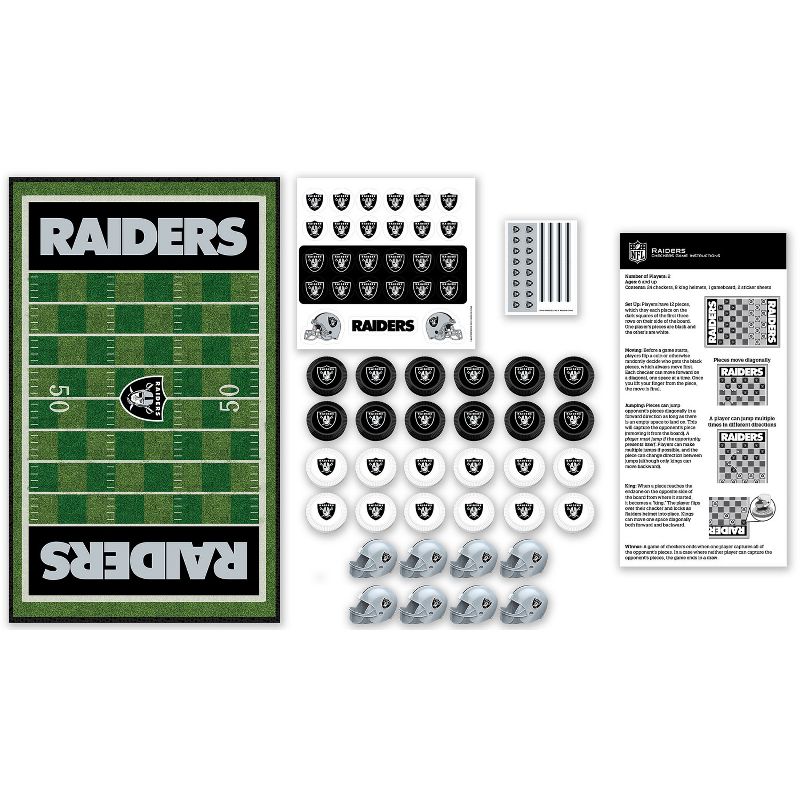 MasterPieces Officially licensed NFL Las Vegas Raiders Checkers Board Game for Families and Kids ages 6 and Up, 3 of 7