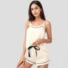 Anna-Kaci Lounge Women's Cami and Shorts Pajama Set with Contrast Trim and Adjustable Waist Tie - 3 of 4