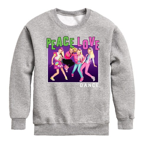 Jojo Siwa Peace Love Dance Graphic Long Sleeve Fleece Sweatshirt Athletic Heather 5t Target