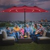 Costway 15Ft Patio Double-Sided Solar LED Market Umbrella Crank Base Beige/Tan/Orange/Burgundy/Gray/Turquoise - 3 of 4