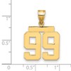 Black Bow Jewelry 14k Yellow Gold, Athletic Collection Medium Polished Number 99 Pendant - 2 of 3