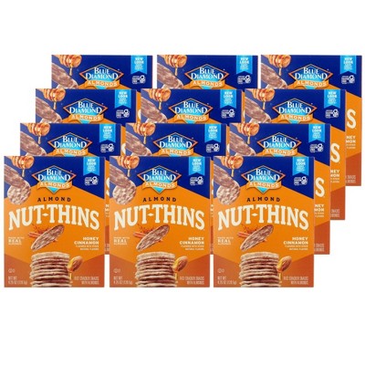 Blue Diamond Almond Nut Thin Honey Cinnamon Crackers - Case of 12/4.25 oz
