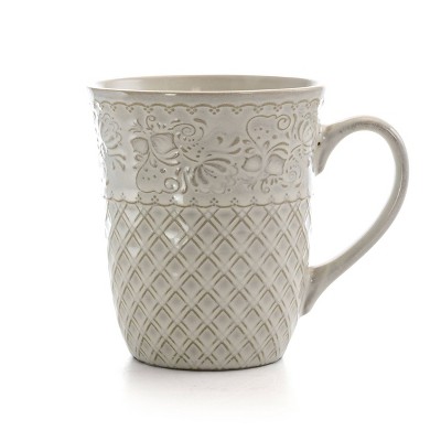 Ivory Floral Ceramic Square Dinnerware Set, Service for 4