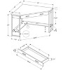 Monarch Specialties Computer Desk Home Office Corner Storage Drawers 42InchL Work Laptop Metal Laminate Black Contemporary Modern - 4 of 4