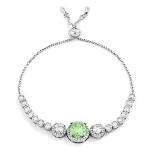 Slickblue 5.95ct CZ Bolo Tennis Bracelet for Women, Adjustable 8.5", Silvertone Plating, 7 Color Options - 1 of 2