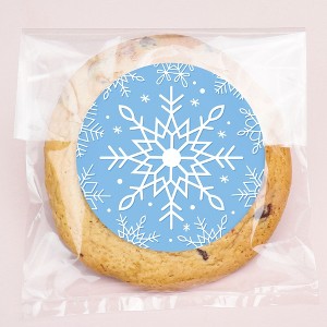Big Dot of Happiness Blue Snowflakes Stickers and Clear Cookie Bags, Cellophane Treat Bags 4.25x7 Inches, Party Favor Gifts for Goodies - 25 Count - 1 of 4