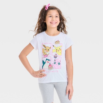 Girls' Pokemon Cafe Short Sleeve Graphic T-Shirt - White
