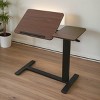 GlasFlength Folding Tables Overbed Table with Wheels Adjustable Mobile Surface Fashion Design for Bedside Comfort, Black, 31.4"*15.7"*20.09" - 2 of 4