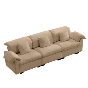 NicBex 119 Inch Velvet Storage Couch,3-Seater Deep Seat Sofa with Fluffy Armrest Pillows for Living Room,Small Space,Office,Apartment - 1 of 4