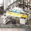 Aheaplus L-Shaped Computer Desk with Drawers and Monitor Shelf - 3 of 4