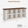 2-Tier 8 Cube Book Shelf, Rustic Farmhouse Wood Horizontal Bookshelf, Bookcase Cabinet, Storage Organizer - 2 of 4