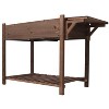 Gulches Dark Brown 8-Pocket Elevated Raised Garden Bed - Wood Planter Box with Foldable Side Table & Storage Shelf for Herbs Vegetables Flowers - 4 of 4