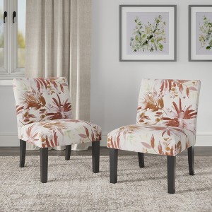 22" Wide Floral Fabric Accent Chair with Contemporary Design for Living Room - 1 of 4