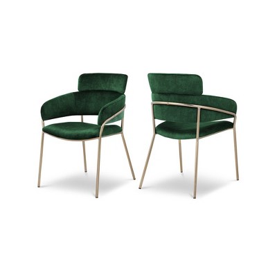 Meridian Furniture,Yara Velvet Dining Chair, Set of 2