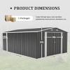 10x14 FT Outdoor Metal Storage Shed with 3 Lockable Doors, Garden Tool Shed with 4 Vents, Utility Backyard Shed for Patio Lawn-Coolbibila - 4 of 4