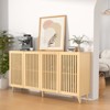 Buenhomino 63" Sideboard Buffet Cabinet with Storage, Farmhouse Coffee Bar Cabinet with 4 Doors & Shelves for Living Room, Kitchen, Hallway，Oak - 2 of 4