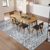 Washable Vintage Geometric Rug Non Slip Low Pile Rug Soft Floor Cover Foldable Indoor Carpet for Living Room Bedroom Playroom Office - 3 of 4
