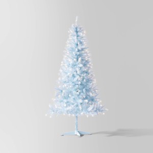 6.5' LED Pre-Lit Artificial Christmas Tree Pastel Blue - Wondershop™ - 1 of 4