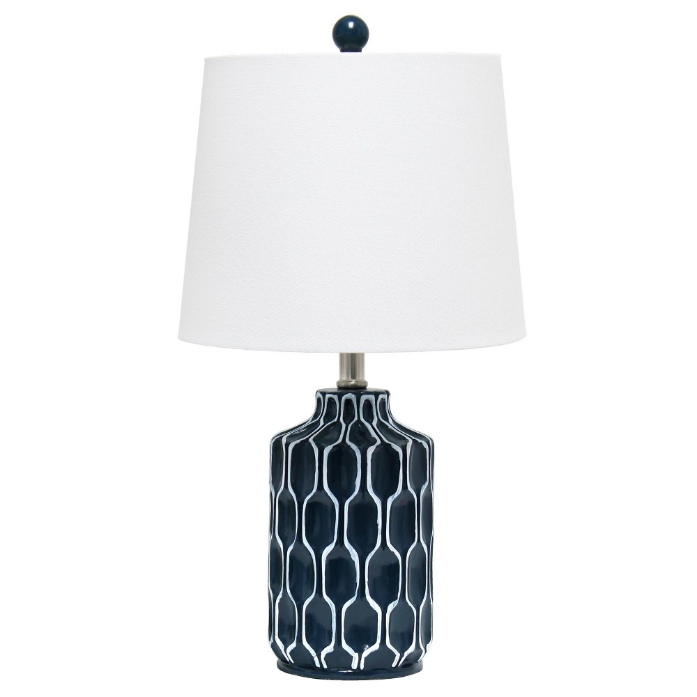 Photos - Floodlight / Garden Lamps Moroccan Table Lamp with Fabric Shade Blue - Lalia Home