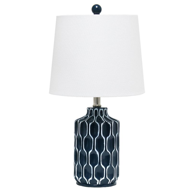 Moroccan Table Lamp with Fabric Shade Blue - Lalia Home, 1 of 10