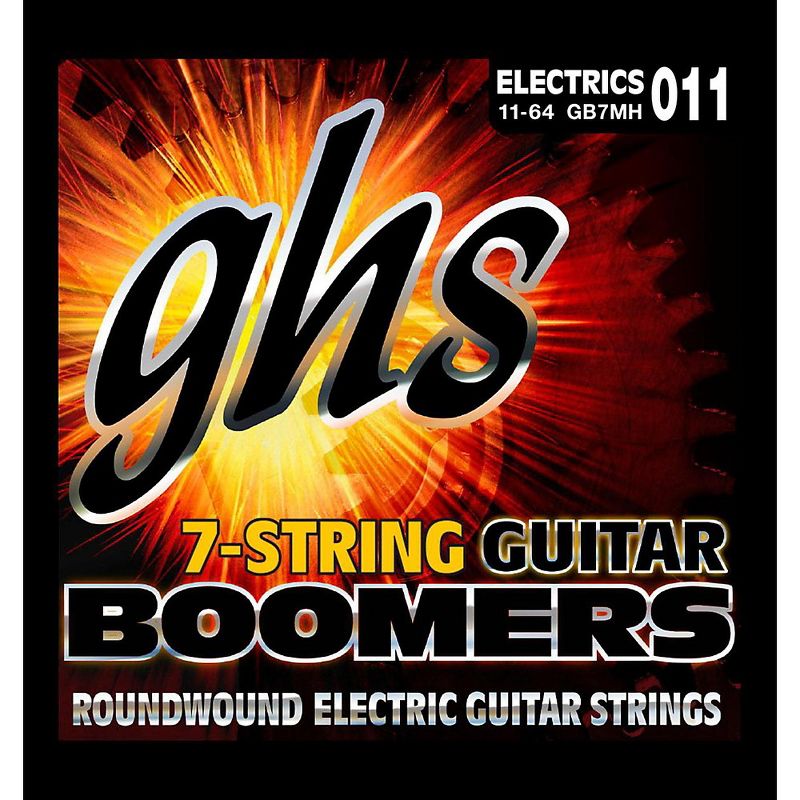 GHS Boomer 7 String Medium Heavy Electric Guitar Set (11-64), 1 of 2