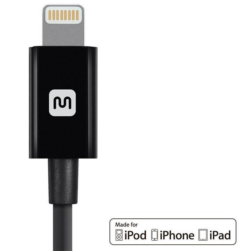 Monoprice Apple MFi Certified Lightning to USB Charge & Sync Cable - 6 Feet - Black | iPhone X, 8, 8 Plus, 7, 7 Plus, 6, 6 Plus, 5S - Select Series, 5 of 7