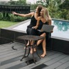 KTMBDW 21¡± Cast Aluminum Outdoor Side Table with 1.6¡± Umbrella Hole, All Weather Square Patio Coffee Table Porch Table Bistro Table, Bronze - 4 of 4