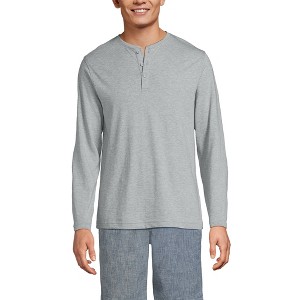 Lands' End Men's Long Sleeve Cotton Supima Henley - 1 of 3