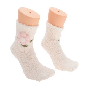 Unique Bargains Women's Comfortable Floral Sleep Cozy Socks 1 Pair - 1 of 4