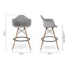 HomeRoots 28" Gray And Brown Heavy Duty Plastic And Solid Wood Low Back Counter Height Bar Chair - 3 of 4