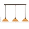 Toltec Lighting Any 3 - Light Chandelier in  Bronze with 12" Cayenne Linen Shade - 2 of 2