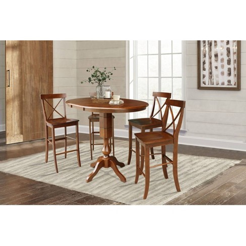 36 Round Top Extension Dining Table, 36 Inch Table Chair Height
