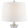 Regency Hill Luca Modern Table Lamps Set of 2 with Round Risers 26 1/2" High Glass USB Charging Port Fabric Drum Shade for Living Room Desk Office - 2 of 4