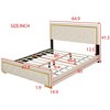 Queen Size Velvet Upholstered Platform Bed Frame With Tufted Headboard and Metal Wire Decor -ModernLuxe - 3 of 4