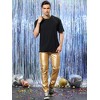 Lars Amadeus Men's Metallic Slim Fit Night Club Disco Shiny Faux Leather Pants - 2 of 4