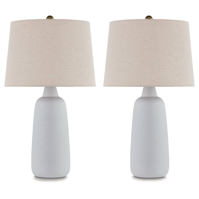 Signature Design by Ashley (Set of 2) Avianic Table Lamps White/Beige, 1 of 6