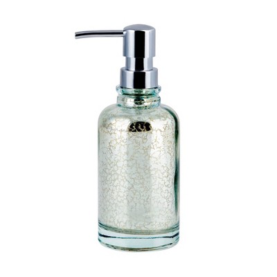 Allure Home Creations Athena Lotion Pump Blue/Silver: Elegant Glass & Plastic, Spot Clean, 9.81oz Capacity