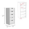 Grungis 5-Drawer Dresser with Storage,Minimalist Tall Narrow Dresser with Pull Out System for Bedroom Living Room - 3 of 4