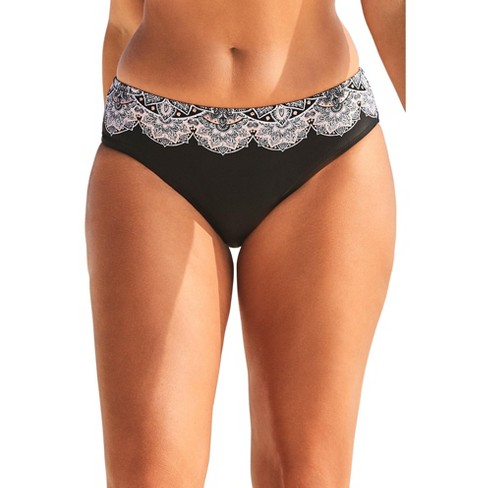 Womens Plus Size Full Back Ruched Lace Elastic Adjustable Waist Panty  Underwear