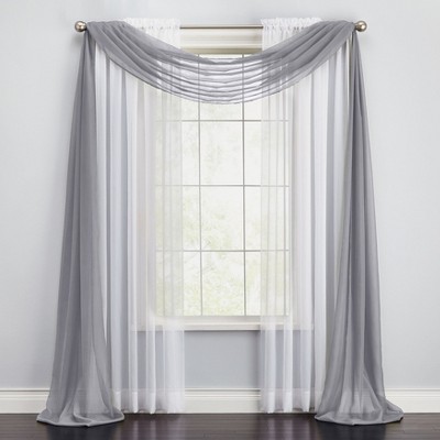 BrylaneHome BH Studio Sheer Voile Scarf Valance
