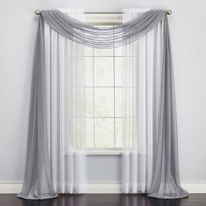 BrylaneHome BH Studio Sheer Voile Scarf Valance - 1 of 4