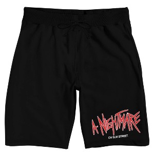 Nightmare On Elm Street Text Logo Men's Black Sleep Pajama Shorts - 1 of 4