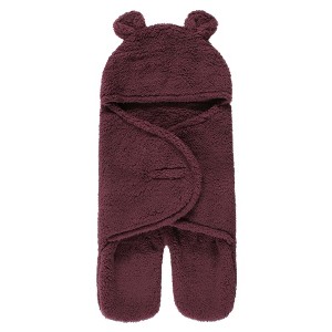 Hudson Baby Unisex Animal Faux Shearling Baby Outdoor Stroller Sack Wrap, Burgundy, One Size - 1 of 3