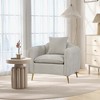Costway Chenille Velvet Accent Chair Upholstered Armchair with Storage Pockets & Pillow - 2 of 4